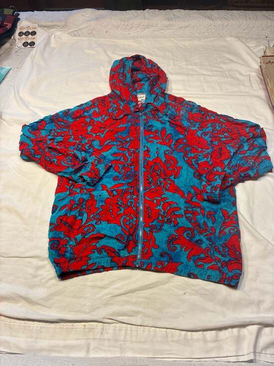 Surf Line Hawaii Other - Vintage Surf Line Hawaii Jams Red and Blue Floral Full Zip Hoodie Jacket Size Sm